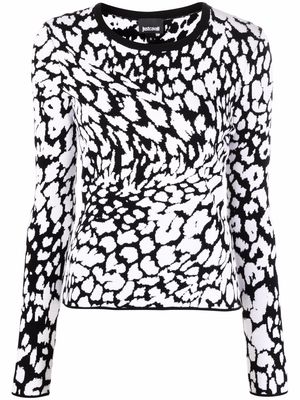 Just Cavalli animal-print knitted top - Black
