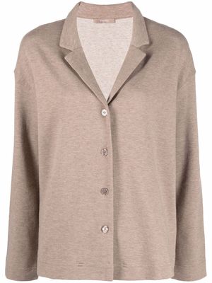 12 STOREEZ notched-lapel single-breasted cardigan - Neutrals