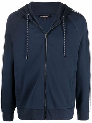 Michael Kors side-logo zipped hoodie - Blue