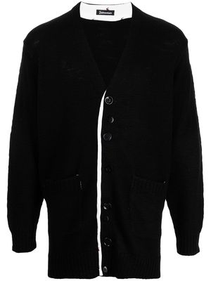Undercoverism deconstructed v-neck knitted cardigan - Black