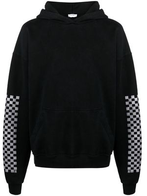 Rhude check-print sleeve hoodie - Black