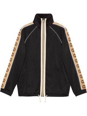 Gucci GG print trim zipped jacket - Black
