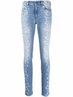 Just Cavalli leopard-print skinny jeans - Blue