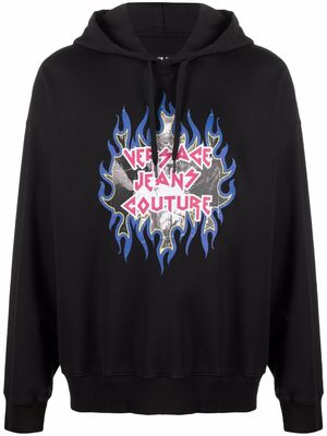 Versace Jeans Couture Rock logo-print hoodie - Black