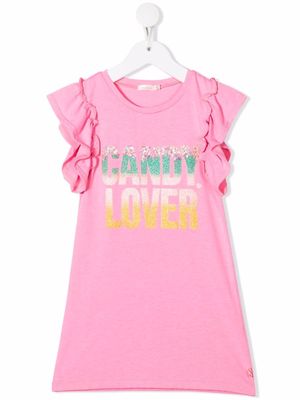 Billieblush glitter slogan T-shirt dress - Pink