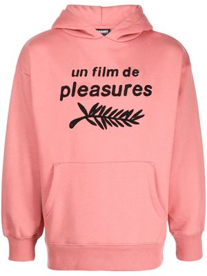 Pleasures Film embroidered cotton hoodie - Pink