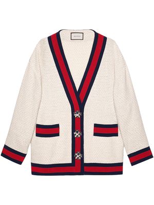 Gucci Oversize tweed cardigan jacket - Neutrals