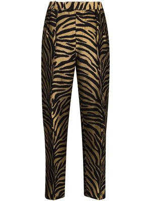 KHAITE Magdeline zebra-print tapered trousers - Black