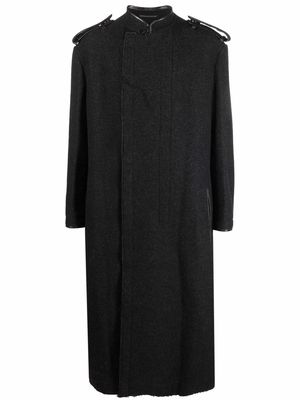 Yohji Yamamoto shoulder tabs detail coat - Black