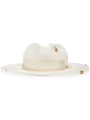 Ruslan Baginskiy pearl-embellished fedora hat - Neutrals