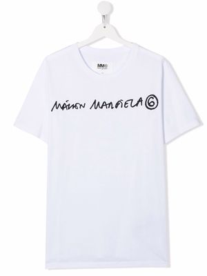 MM6 Maison Margiela Kids logo-print T-shirt - White