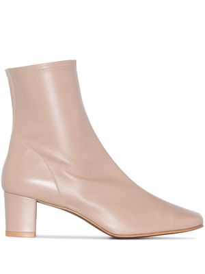 BY FAR leather 60mm ankle boots - Neutrals