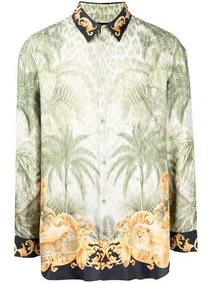 Camilla Palazzo Of palms silk shirt - Green