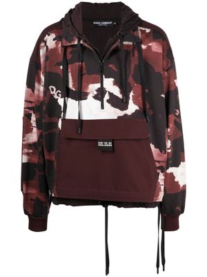 Dolce & Gabbana camouflage-print hooded jacket - Brown