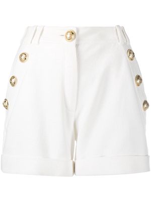 Balmain embossed buttons shorts - White