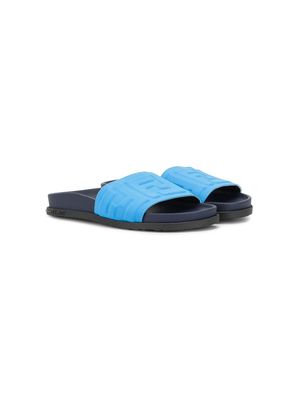 Fendi Kids open-toe slides - Blue