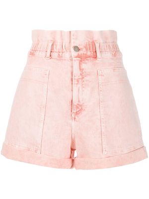 Stella McCartney distressed high-rise denim shorts - Pink