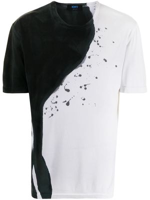 Kiton paint splatter-print T-shirt - Grey