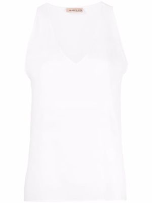 Blanca Vita V-neck vest top - White