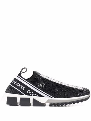 Dolce & Gabbana Sorrento crystal-embellished sock sneakers - Black