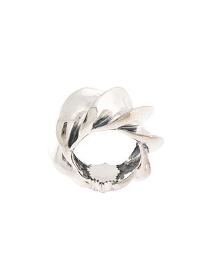 Natural Instinct oversized textured ring - Silver