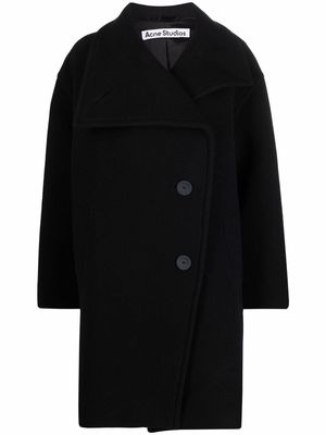 Acne Studios funnel-neck double-breasted coat - Black