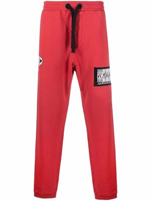 Just Cavalli Code 01 logo cotton track pants - Red