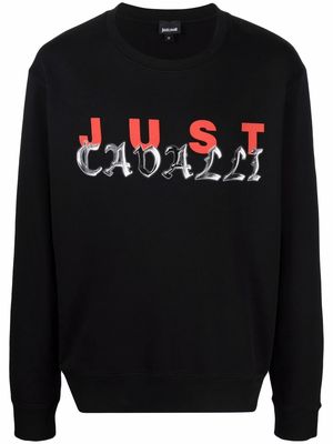 Just Cavalli logo-print sweatshirt - Black