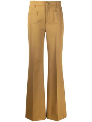 RED Valentino high-waisted front pleat trousers - Brown