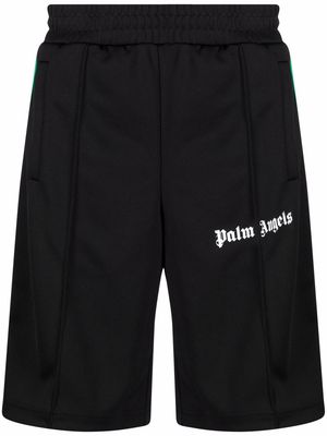 Palm Angels logo-print track shorts - Black