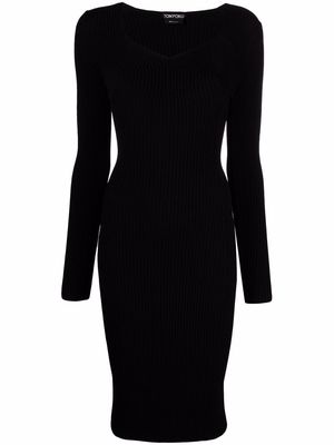 TOM FORD V-neck knitted dress - Black