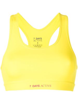 7 DAYS Active logo-print sports bra - Yellow