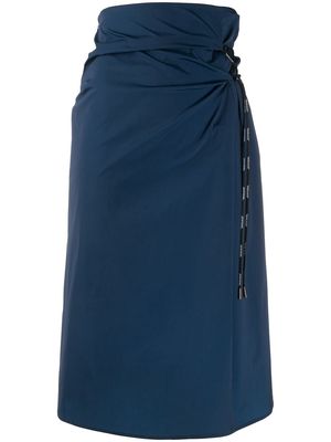 Off-White gathered detail spiral skirt - Blue