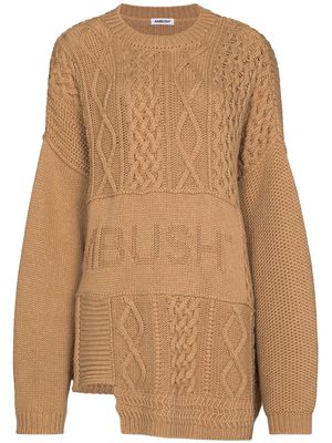 AMBUSH patchwork cable-knit jumper - Neutrals