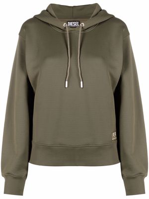 Diesel logo-patch pullover hoodie - Green