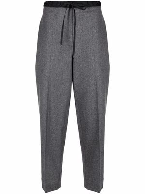 Jil Sander cropped drawstring trousers - Grey