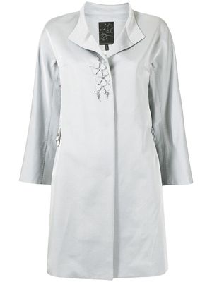 SHIATZY CHEN appliqué-detail high-neck coat - Grey