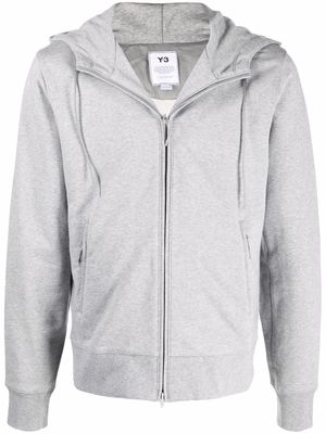 Y-3 logo-print hoodie - Grey