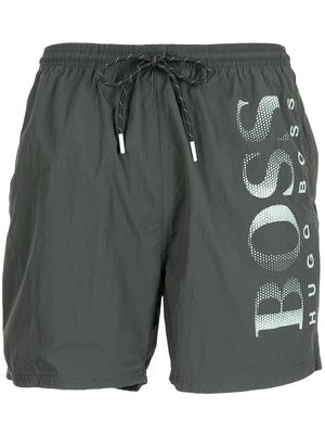 BOSS logo-print swim shorts - Green