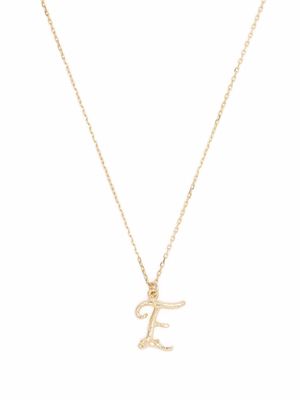 Alex Monroe 18kt yellow gold Enchanted Twig Alphabet E pendant necklace