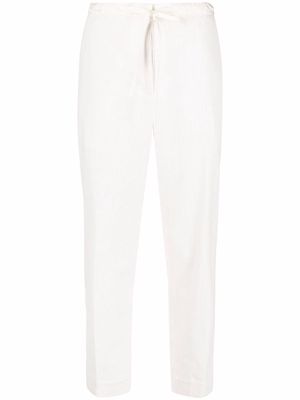 Jil Sander cropped drawstring cotton trousers - White