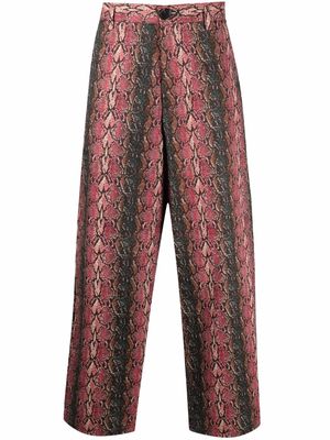 Goodfight Shoots & Ladders snakeskin-print trousers - Brown
