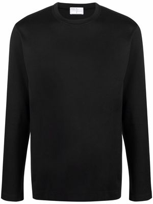 Fedeli longsleeved crewneck cotton T-shirt - Black