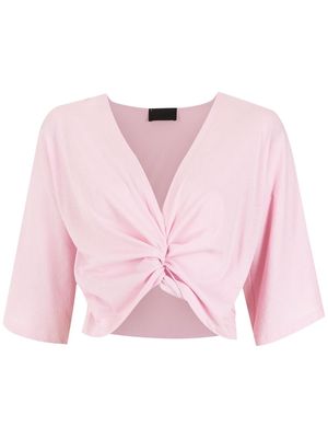 Andrea Bogosian twist-detail cotton blouse - Pink