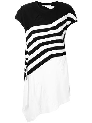 Y's stripe-print T-shirt - White