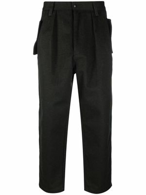 Emporio Armani pleat detail cropped trousers - Green