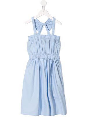 Little Bambah bow-embellished cotton dress - Blue
