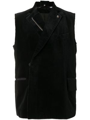 Takahiromiyashita The Soloist velvet sleeveless vest - Black