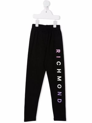 John Richmond Junior TEEN logo print leggings - Black