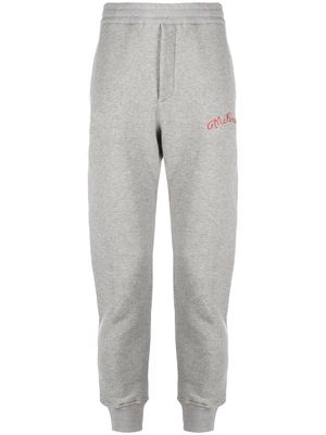 Alexander McQueen embroidered logo track pants - Grey